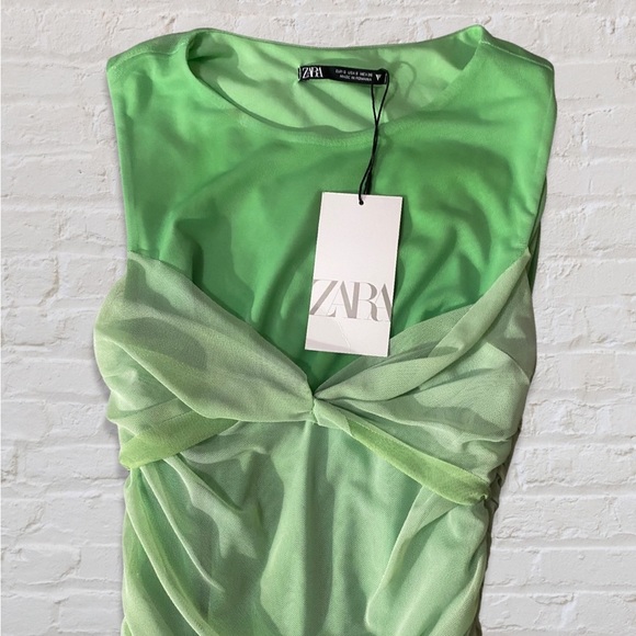 Zara Green Tulle Dress - Picture 3 of 6